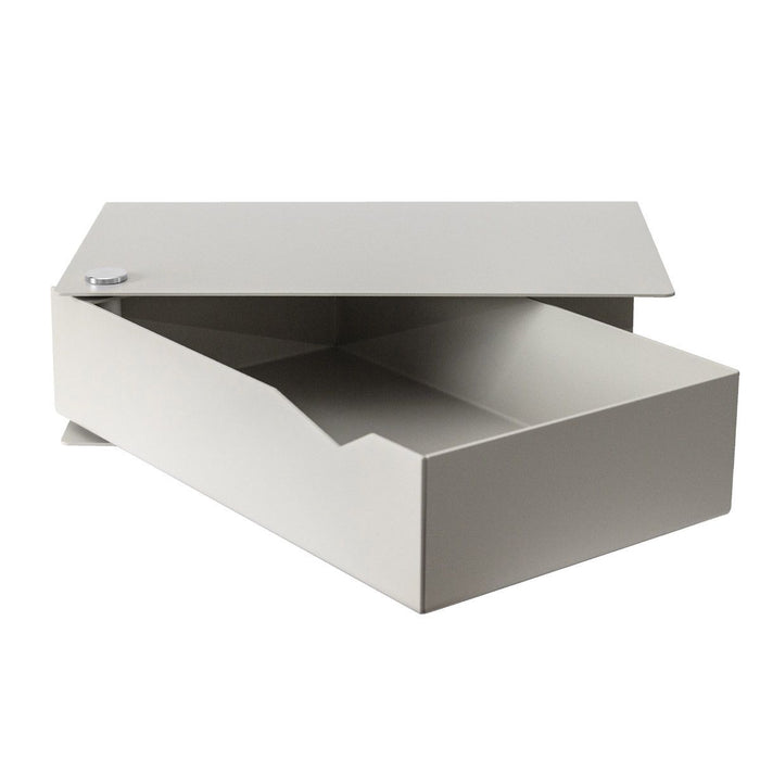 Wand-Nachttisch: 2 Stk. - BESIDE - grau mit grauer Schublade