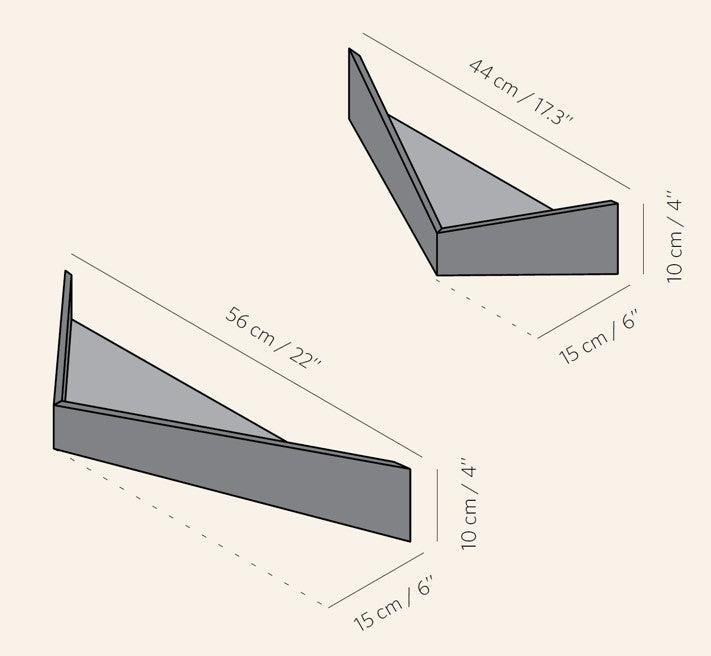Wand-Nachttisch: 2 Stk. - BESIDE - weiß mit weißer Schublade