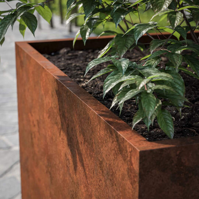 Højbed kvadratisk uden bund, fremstillet i Corten stål