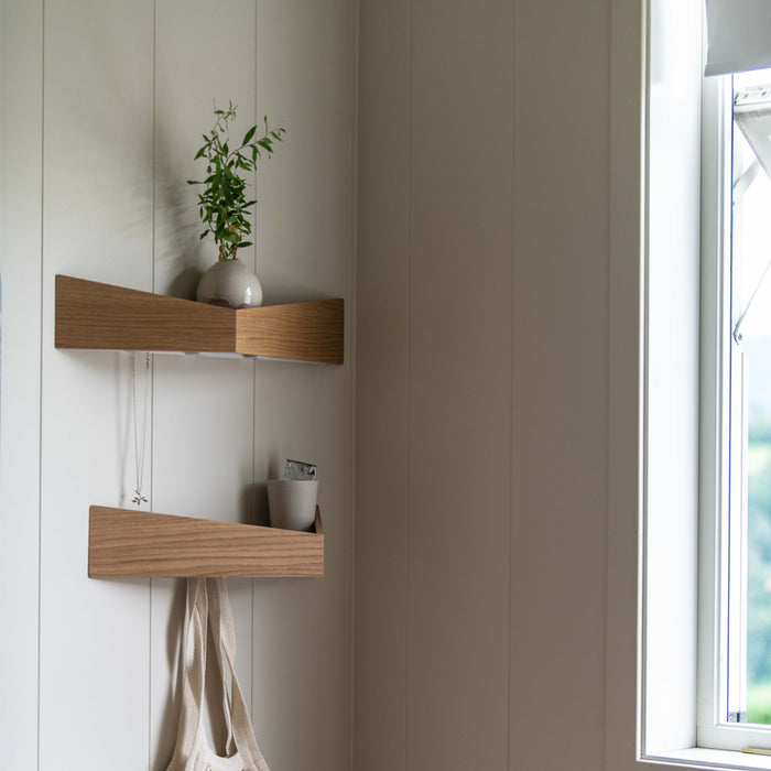 Wand-Nachttisch: 2 Stk. - BESIDE - weiß mit weißer Schublade