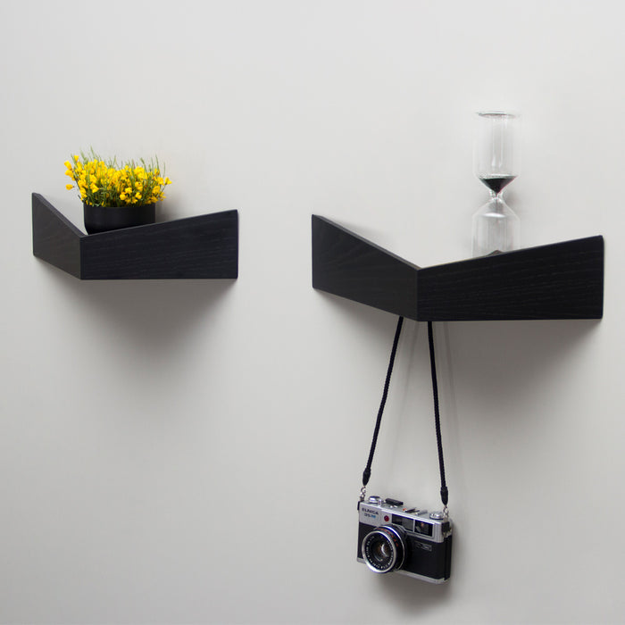 Wand-Nachttisch: 2 Stk. - BESIDE - weiß mit weißer Schublade