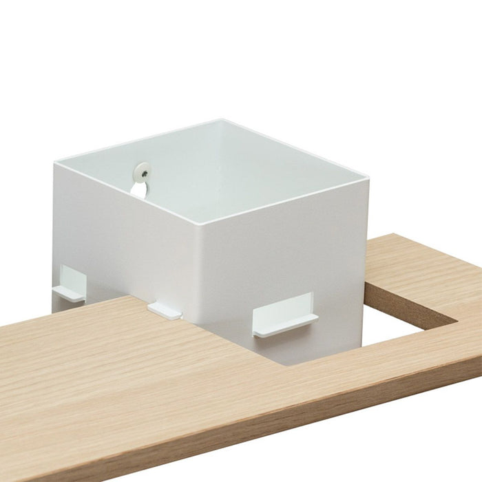 Box with shelf, wall-mounted: 1 pc. - LINE - white with oak shelf