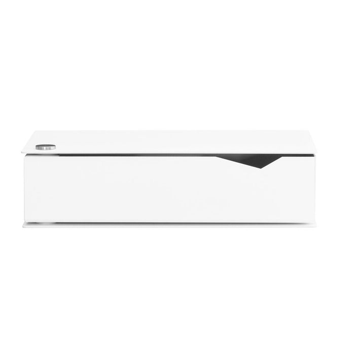 Wall-mounted bedside table: 1 pc. - BESIDE - white with white drawer