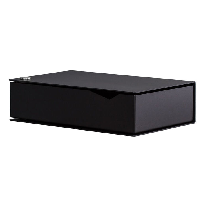 Wand-Nachttisch: 1 Stk. - BESIDE - schwarz mit schwarzer Schublade