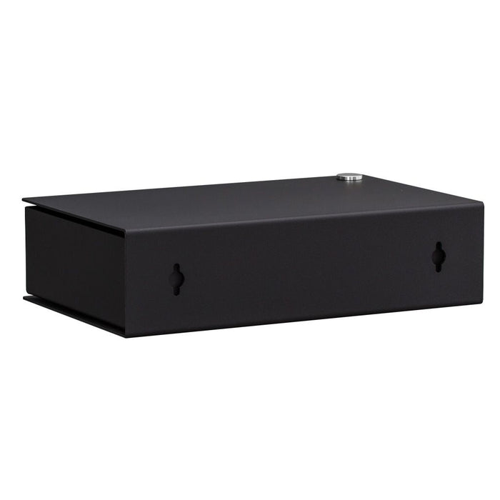 Wand-Nachttisch: 1 Stk. - BESIDE - schwarz mit schwarzer Schublade