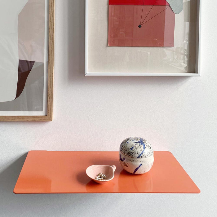 Coralfarvet metalhylde - EDGE - flere størrelser (LAGERSALG)