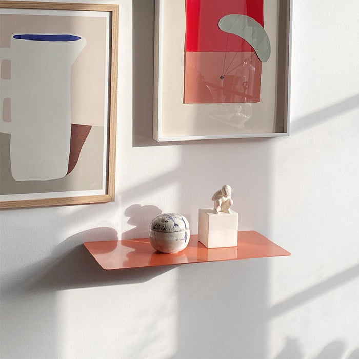 Coralfarvet metalhylde - EDGE - flere størrelser (LAGERSALG)