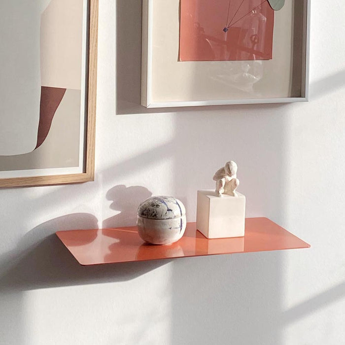 Coralfarvet metalhylde - EDGE - flere størrelser (LAGERSALG)