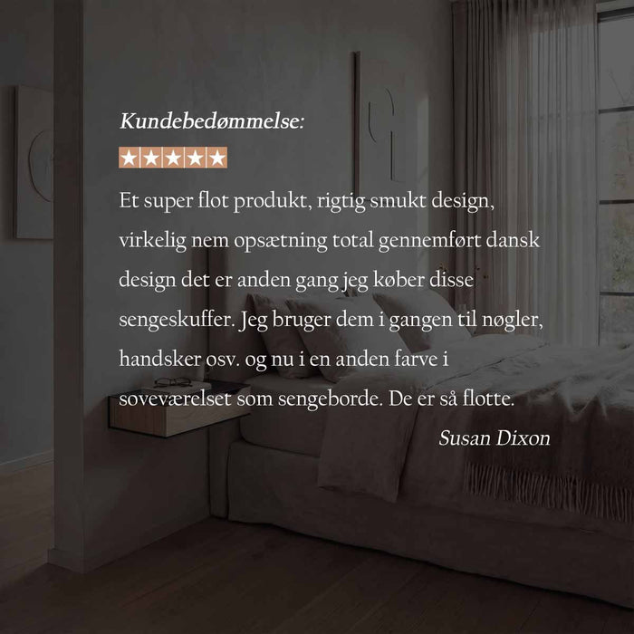 Wand-Nachttisch: 2 Stk. - BESIDE - grau mit Schublade aus Eichenholz