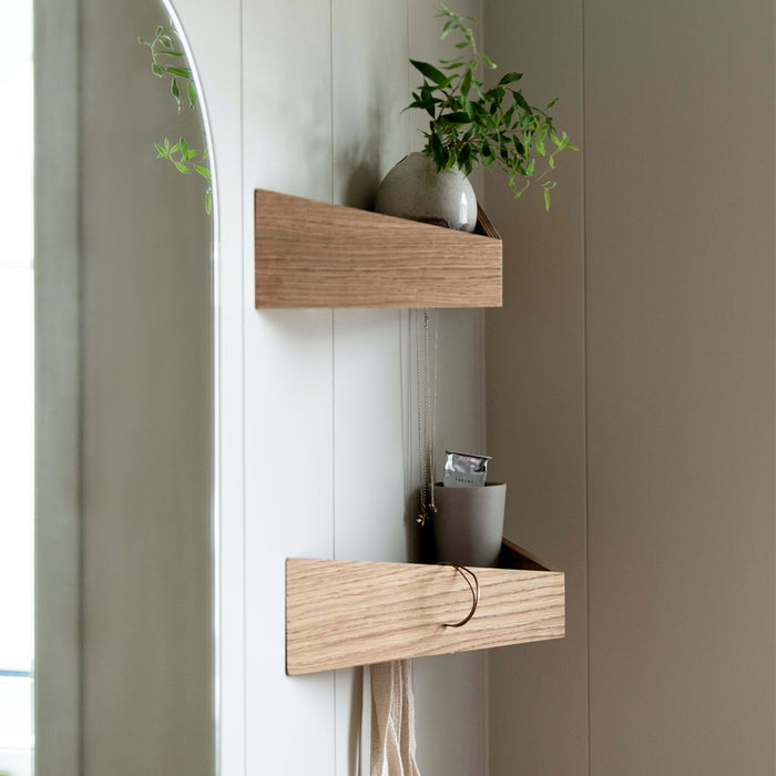 Wand-Nachttisch: 2 Stk. - BESIDE - weiß mit weißer Schublade