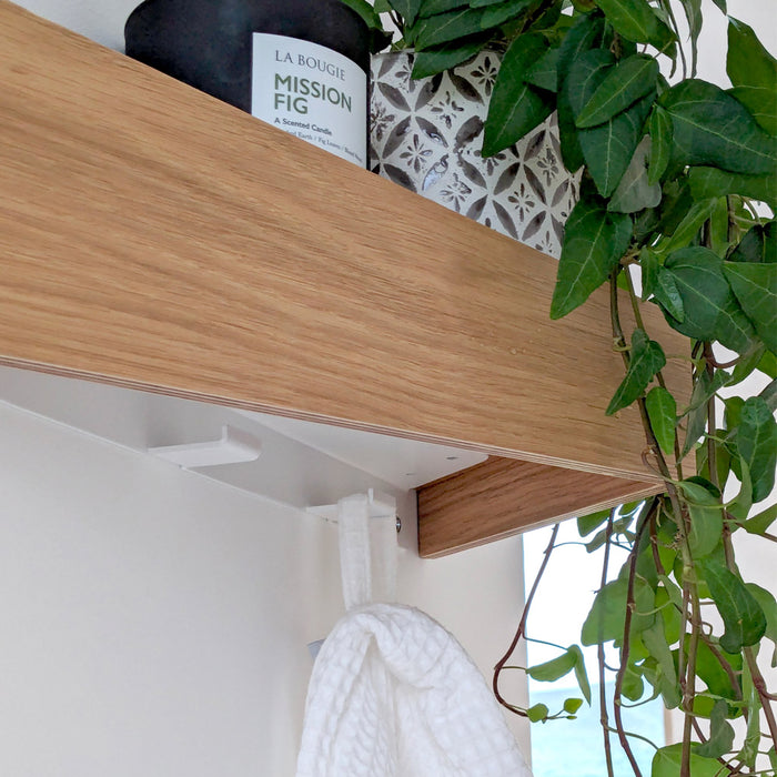 2 stk. hylder med knage: PELICAN - sort, mat