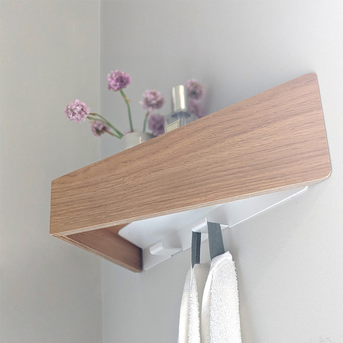 2 stk. hylder med knage: PELICAN - sort, mat