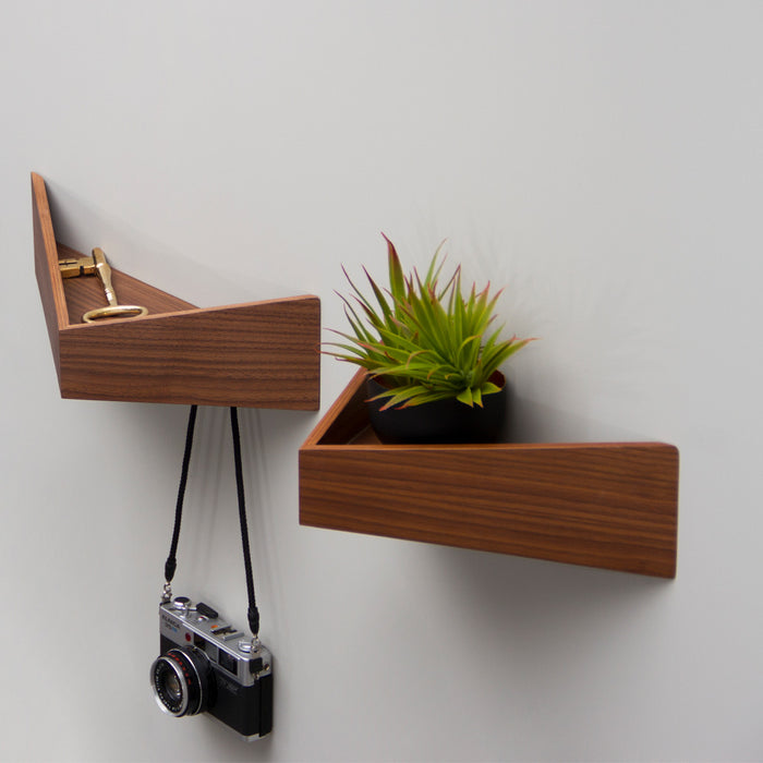 Wand-Nachttisch: 2 Stk. - BESIDE - weiß mit weißer Schublade