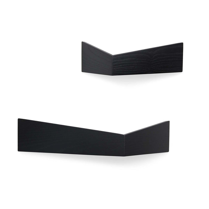 2 stk. hylder med knage: PELICAN - sort, mat