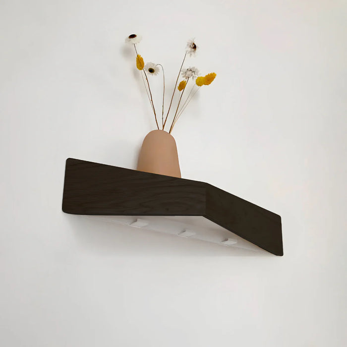 2 stk. hylder med knage: PELICAN - sort, mat