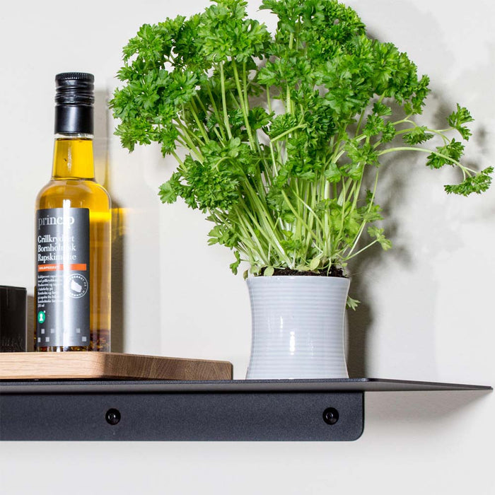 Sort metalhylde - EDGE - flere størrelser (LAGERSALG)