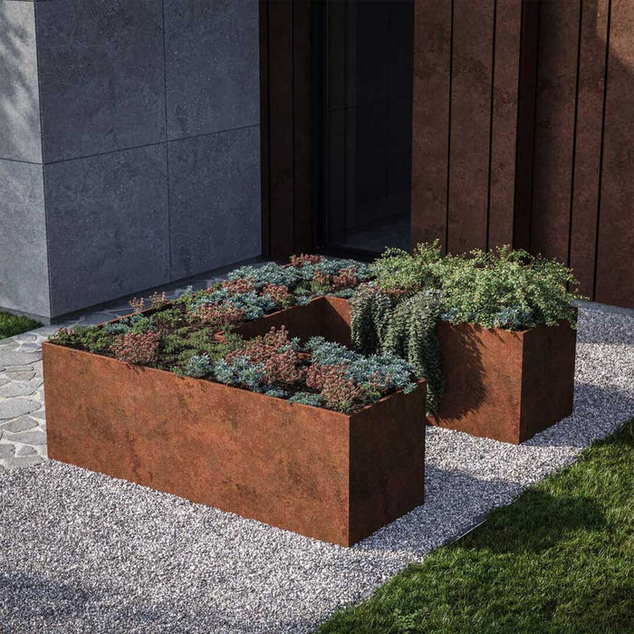 Højbed U-formet modulopbygget i Corten stål