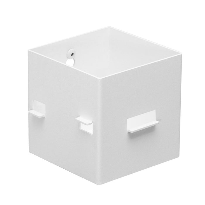 Box with shelf, wall-mounted: 1 pc. - LINE - white with oak shelf