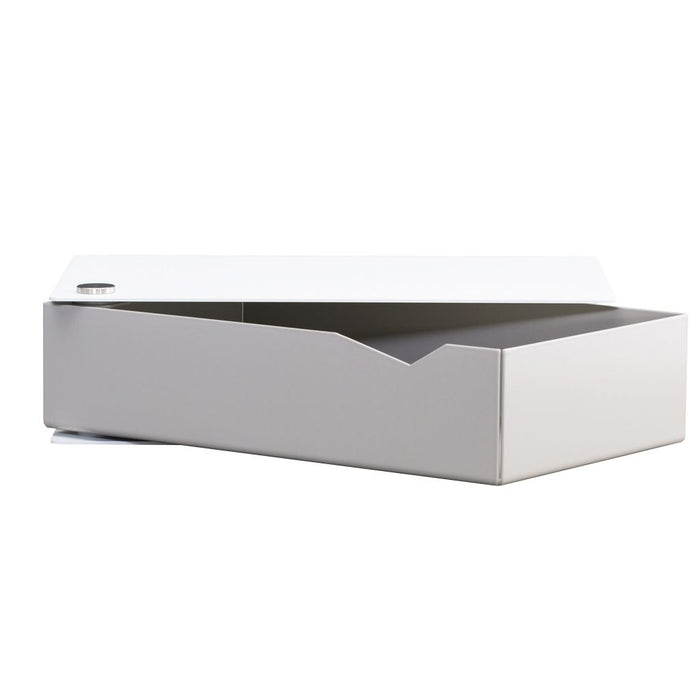 Wall-mounted bedside table: 1 pc. - BESIDE - white with gray drawer