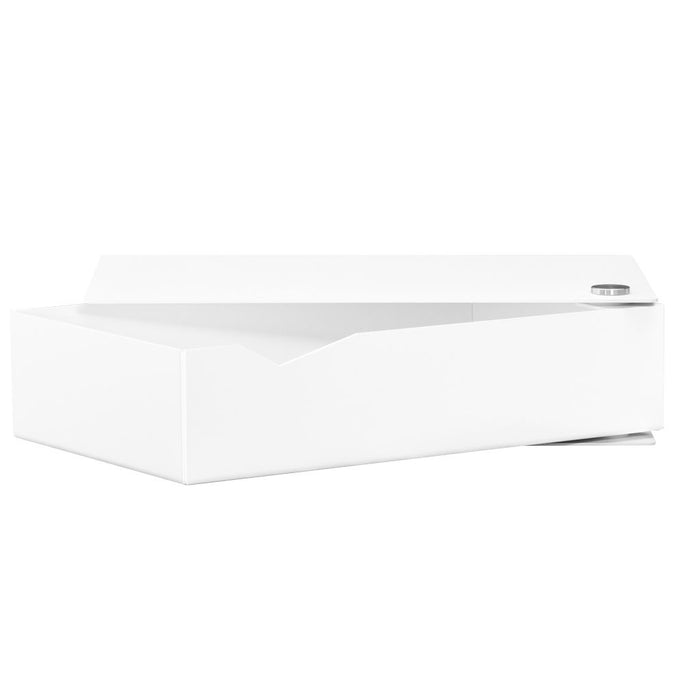 Wall-mounted bedside table: 1 pc. - BESIDE - white with white drawer