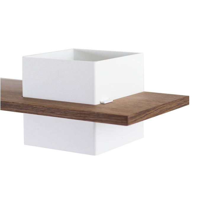Box with shelf, wall-mounted: 1 pc. - LINE - white with oak shelf